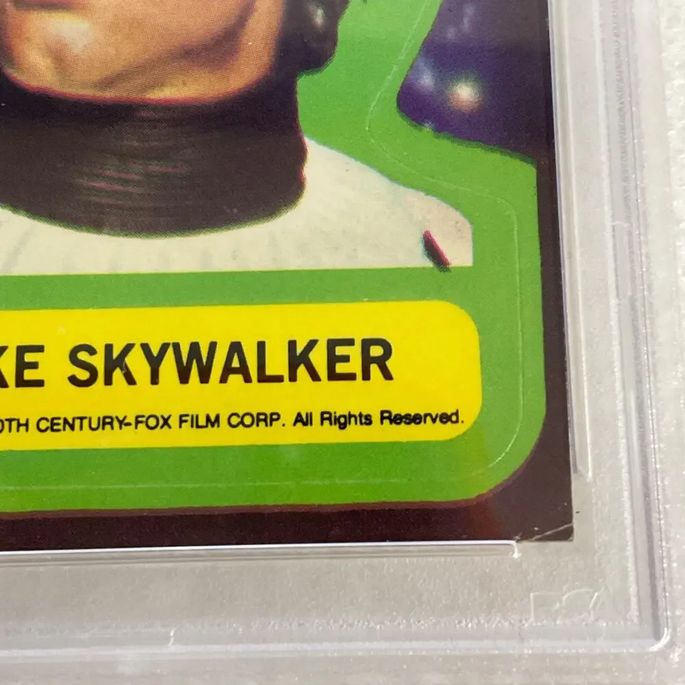 Star Wars 1977 Luke Skywalker Sticker Card #1 PSA 4 CERT#130786569